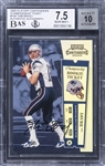 2000 Playoff Contenders Championship Rookie Ticket #144 Tom Brady Signed Rookie Card (#004/100) - BGS NM+ 7.5/BGS 10 - The Hobbys Most Desirable NFL Card!