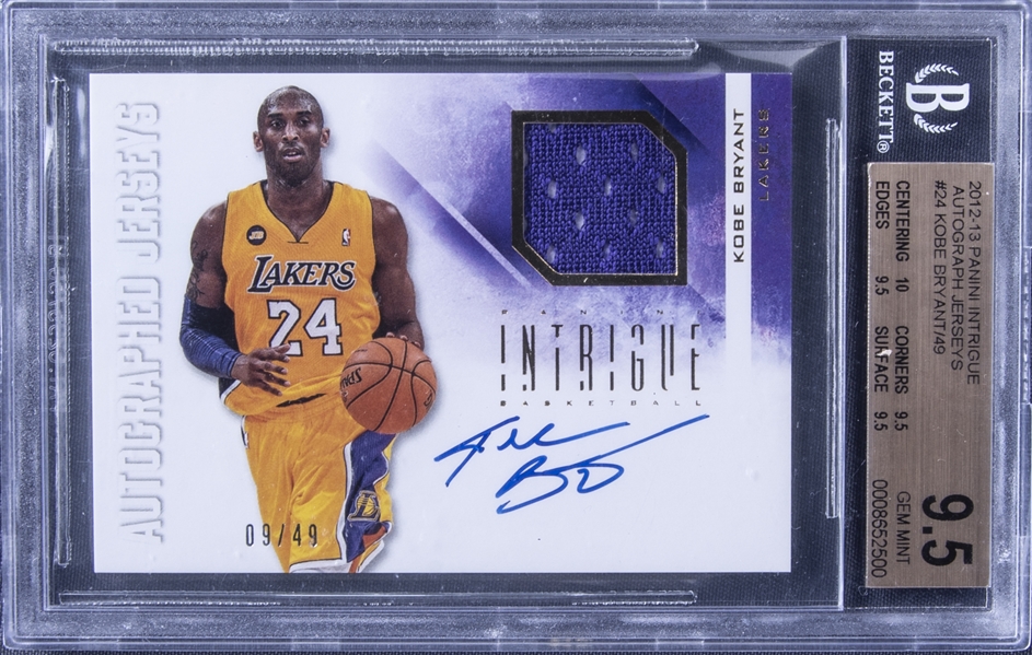 Kobe Bryant 2012-13 Panini Intrigue Winning Ink /49 Autograph Lakers BGS  9.5 NBA