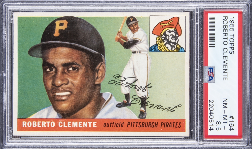 1955 Topps #164 Roberto Clemente Rookie Card – PSA NM-MT+ 8.5
