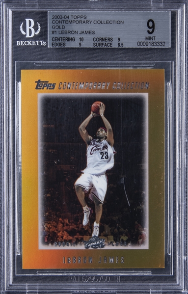 2003-04 Topps "Contemporary Collection" (Gold) #1 LeBron James Rookie Card (#11/25) – BGS MINT 9