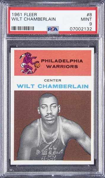 Lot Detail - 1961/62 Fleer #8 Wilt Chamberlain Rookie Card – PSA 