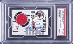 1998-99 Upper Deck "Michael Jordan Game Jersey Autographs" #LL-GJ Michael Jordan Signed Game-Used Jersey Card (#19/23) – PSA MINT 9