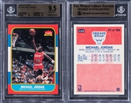 1986/87 Fleer Basketball BGS GEM MINT 9.5 Complete Set (132) – Including Michael Jordan Rookie Card!