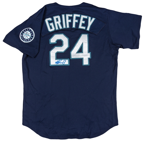Lot - Ken Griffey, Jr. Mariners Signed Baseball Jersey