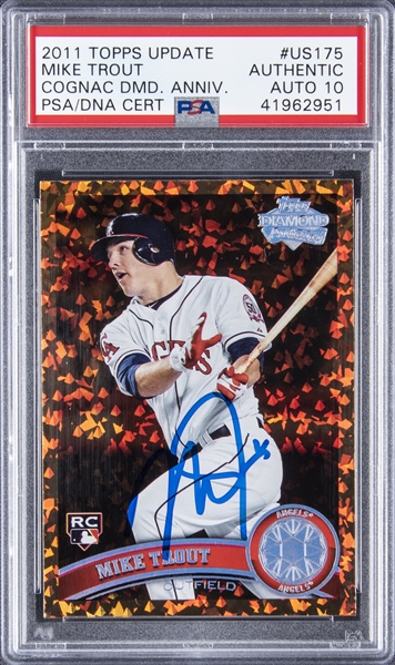 Mike Trout Signed 2011 Topps Update Cognac Diamond Anniversary