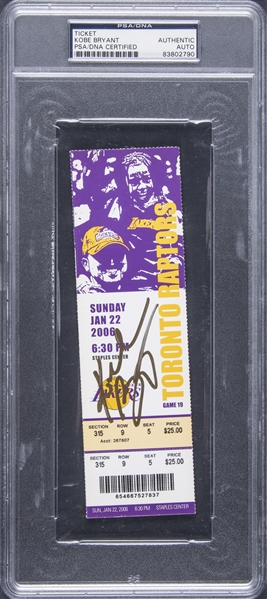 Kobe Bryant 81-Point Score Card Hits Auction, Proceeds to Crash Victims  Families