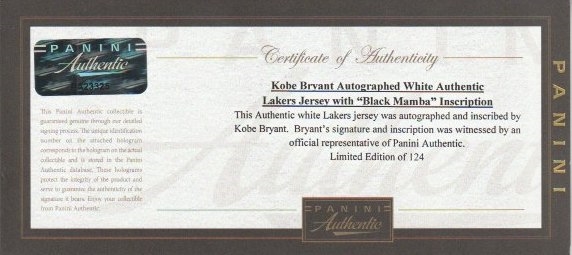 Kobe Bryant Los Angeles Lakers Panini America Autographed White Jersey with  5x Champ Inscription - Limited Edition #60 of 124
