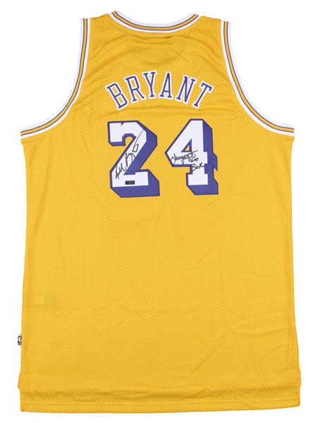 Kobe Bryant Los Angeles Lakers Autographed Yellow #24 Jersey