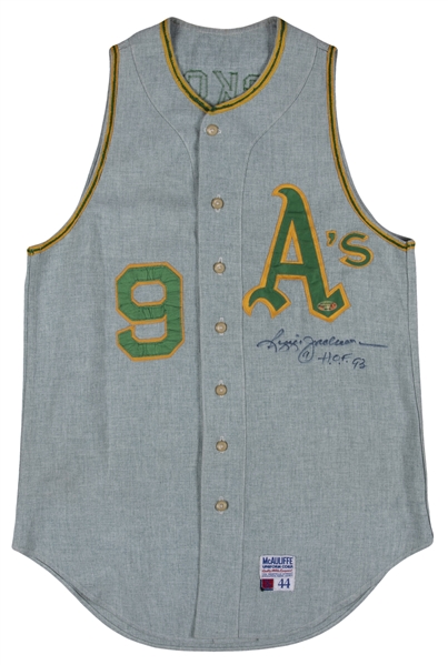 Lot Detail - 1969-70 Reggie Jackson Game Used, Photo Matched, Signed &  Inscribed Oakland A's Road Jersey Vest (Sports Investors Authentication,  Resolution Photomatching, Reggie Jackson COA & Beckett)