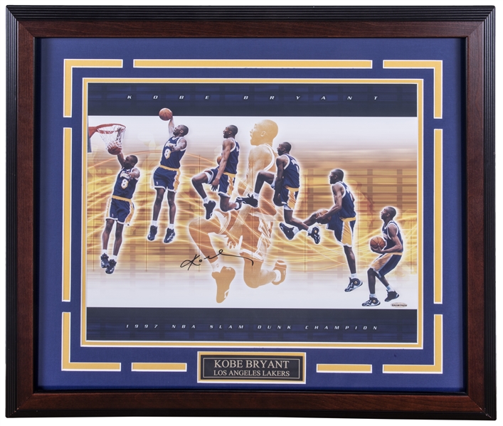 Kobe Bryant Facsimile Signed Autographed Los Angeles Lakers Slam Dunk -  Framed Museum Canvas ™ Special Edition