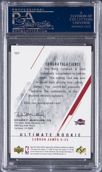 Lot Detail - 2003-04 Ultimate Collection Autograph #127 LeBron James Signed  Rookie Card (#197/250) - PSA GEM MT 10