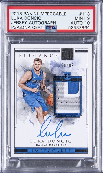 LUKA DONCIC SIGNED DALLAS MAVERICKS ROOKIE OF THE YEAR BASKETBALL JERSEY  PSA/DNA