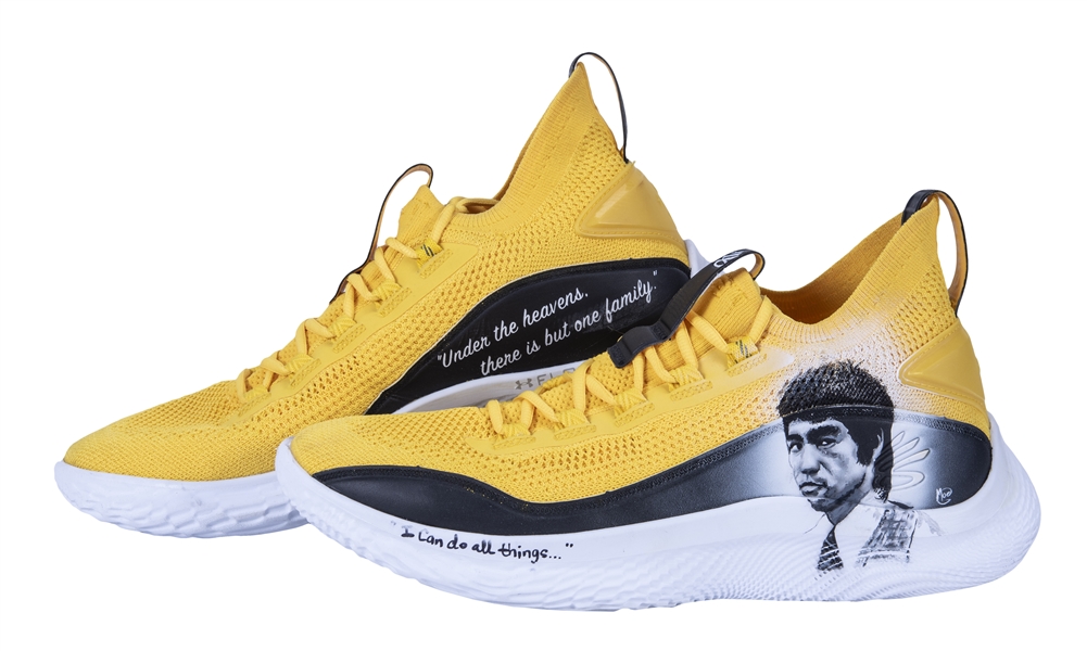 Lot Detail - 2021 Steph Curry Game-Used, Photo Matched & Inscribed Under  Armour Asian Awareness Curry Sneakers - Matched To 4/4/21 - 100% of the  Proceeds Donated to Charity - with Bruce Lee Foundation (SIA)
