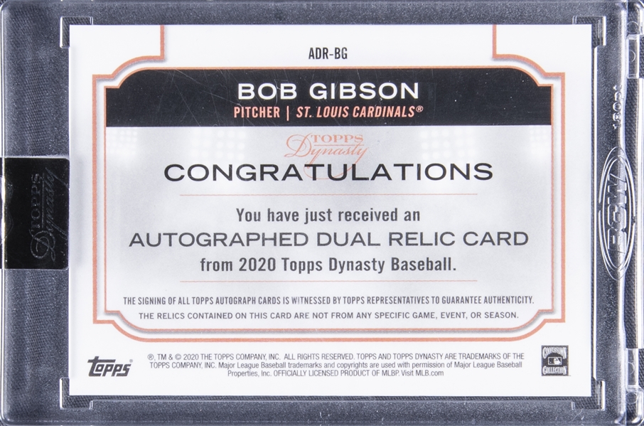 Bob Gibson 1.12 ERA 1968 Signed Authentic St. Louis Cardinals