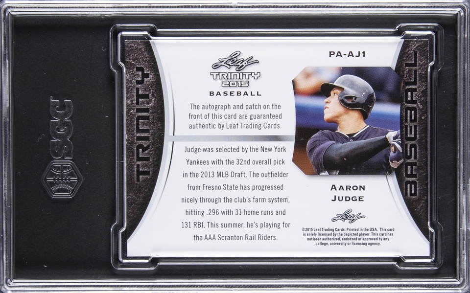 2013 Leaf Memories Aaron Judge Autograph #A-AJ1 - collectibles - by owner -  sale - craigslist