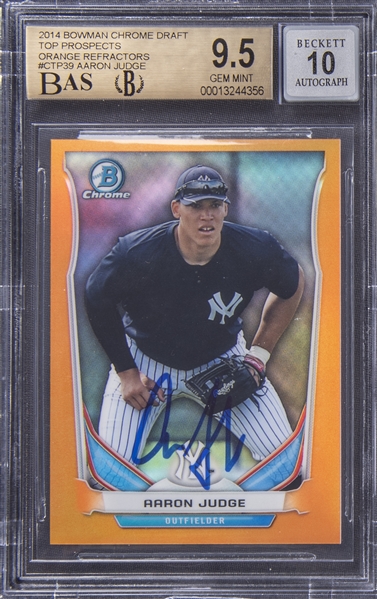 Sold at Auction: (Mint) 2014 Bowman Chrome Draft Prospect Aaron Judge  Rookie Rookie #BDPP19 Baseball Card