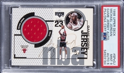 1998-99 Upper Deck "Game Jersey Autographs" #SPx-GJ Michael Jordan Signed Game-Used Jersey Card (#7/23) – PSA MINT 9, PSA/DNA 6