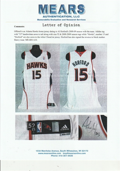 Al Horford player worn jersey patch basketball card (Atlanta Hawks) 2014  Panini Select Swatches #8