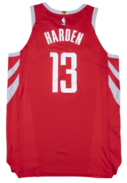 Lot Detail - 2017 James Harden Game Used Houston Rockets #13 Home Jersey  Used on 11/11/17 - 38 Points & 8 Assists (MeiGray)