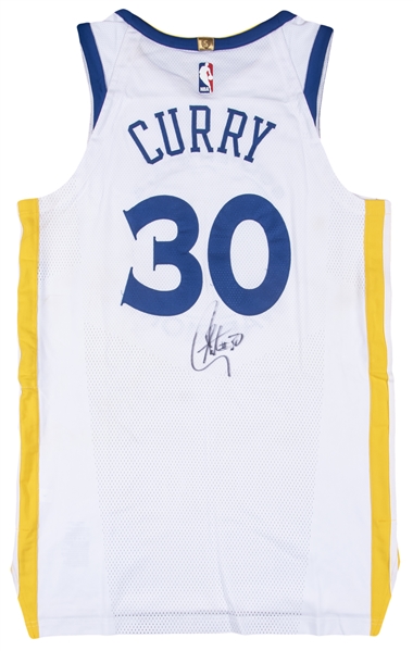 Stephen Curry Autographed Golden State Warriors Yellow Nike Swingman Jersey  -BAS