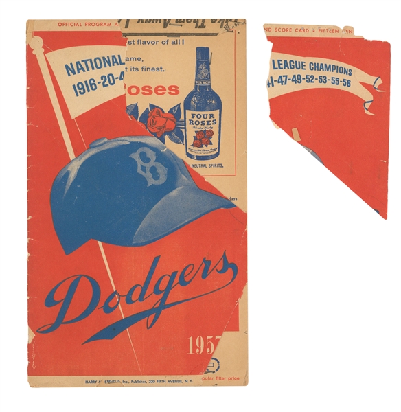 Vintage 1955 Brooklyn Dodgers Official Program and Scorecard
