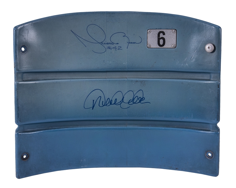 Lot - Mariano Rivera Autographed NY Yankees Derek Jeter Throwback
