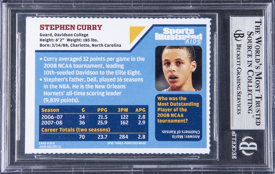 Steph Curry Rookie RARE 2008-09 Sports Illustrated SI For Kids