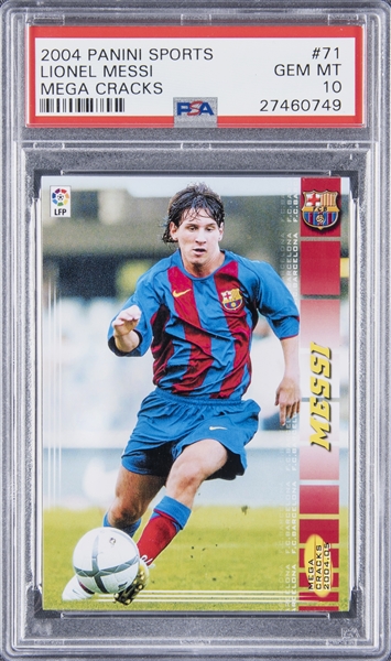 2004 Panini Sports “Mega Cracks” #71 Lionel Messi Rookie Card - PSA GEM MT 10