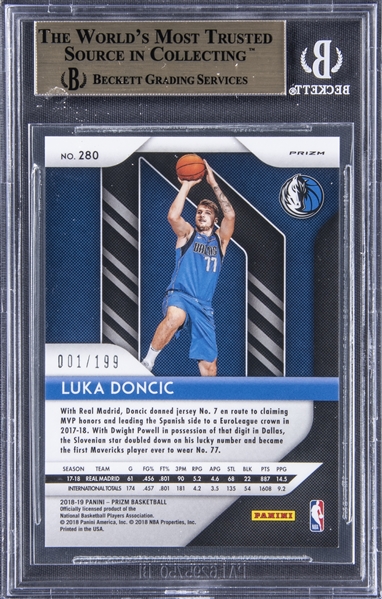Luka Doncic 2018-19 Panini Hoops Premium Box Set Rookie Card RC 022/199