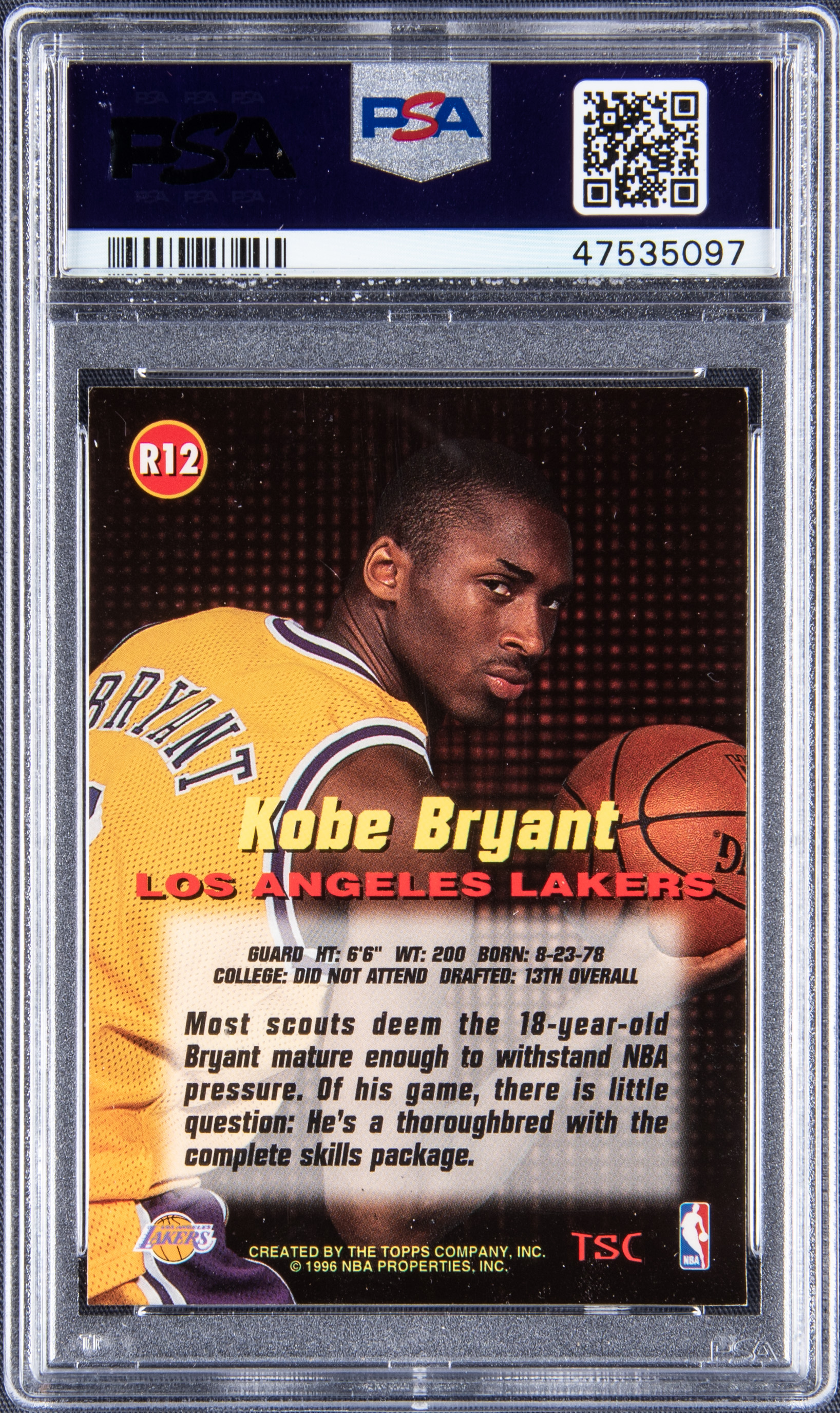Lot Detail - 1996-97 Topps Stadium Club Rookies 1 #R12 Kobe Bryant ...