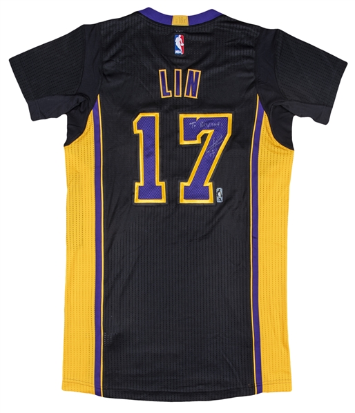 Lot Detail - 2014-15 Jeremy Lin Game Used & Signed Los Angeles ...