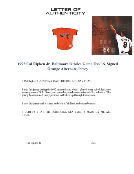 At Auction: MLB Baltimore Orioles #8 Ripken Nike Stitched Orange Jersey -  Medium