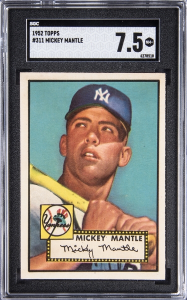 1952 Topps #311 Mickey Mantle Autographed Rookie Card - PSA/DNA MINT 9
