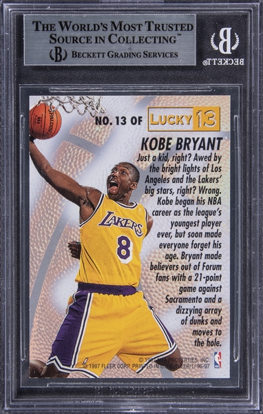 Lot Detail - 1996-97 Fleer Lucky 13 #13 Kobe Bryant Rookie Card 