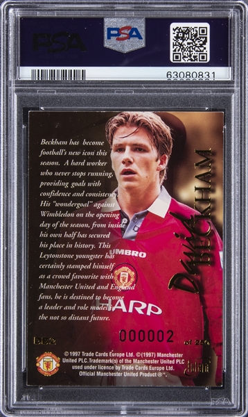 Lot Detail - 1997 Futera Manchester United #DB2 David Beckham 
