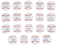 Lot of (19) Derek Jeter Single Signed OML Selig Baseballs (Beckett PreCert)