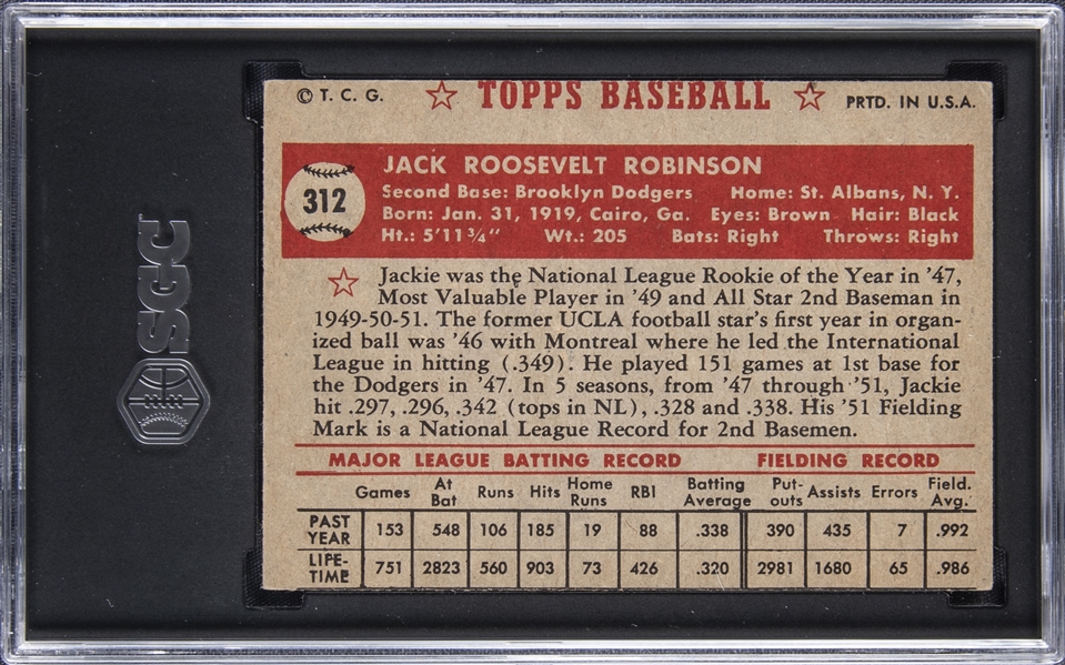 1952 JACKIE ROBINSON Topps 312 Baseball Card Print vintage -  Denmark
