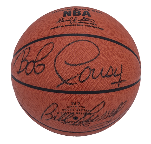Sold at Auction: NBA Hall Of Famers Multi-Signed Basketball With 7