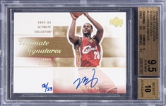 2003-04 UD Ultimate Collection "Signatures Gold" #LJ LeBron James Signed Rookie Card (#06/23) – BGS GEM MINT 9.5/BGS 10 