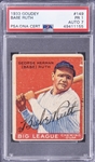 1933 Goudey #149 Babe Ruth Signed Card – PSA/DNA 7 Signature!