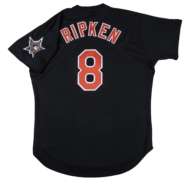Baltimore Orioles Cal Ripken Jr #8 Authentic Black Jersey Russell Athletic  48