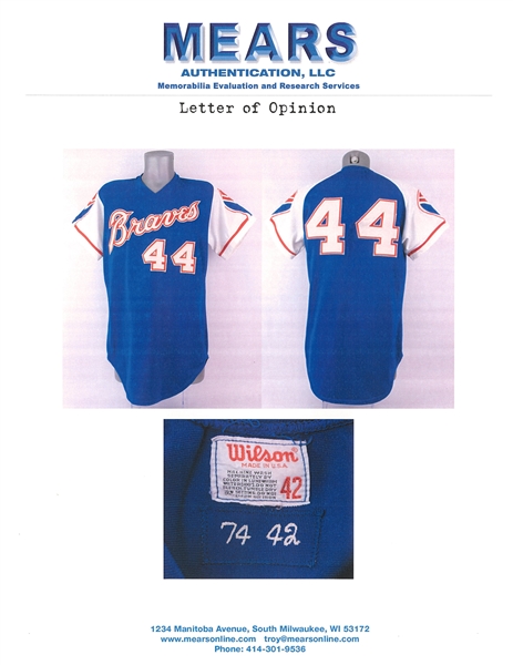 Hank Aaron 40th Anniversary Jersey (2XL) From April 8th 2014 Game