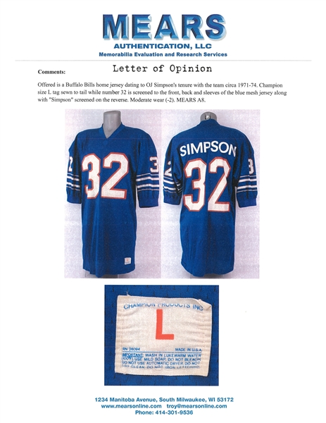 Sold at Auction: Buffalo Bills O.J. Simpson #32 Throwback Jersey