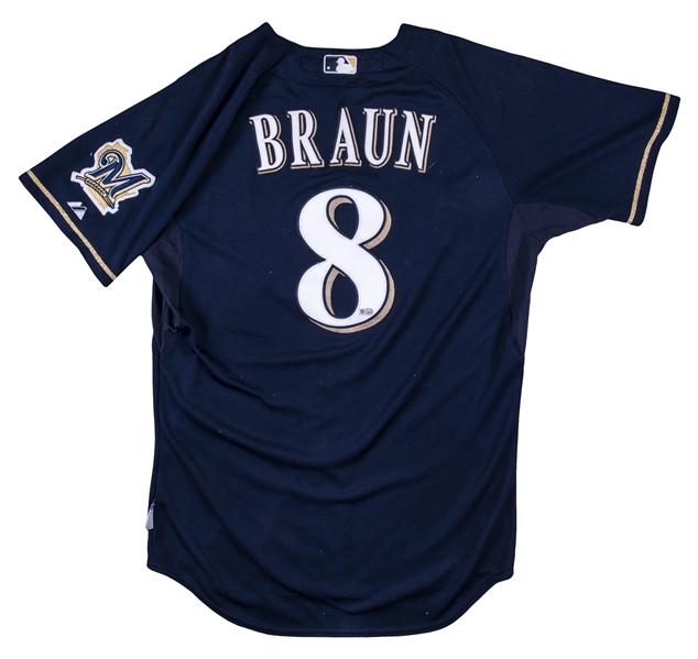 Milwaukee Brewers Ryan Braun Authentic Alternate Team Navy Jersey
