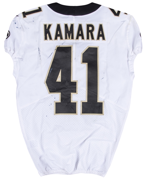 Lot Detail - 2020 Alvin Kamara Game Used New Orleans Saints Away Jersey  Used On 11/1/2020 (New Orleans Saints COA)