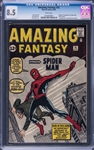 1962 Marvel Comics "Amazing Fantasy" #15 - Origin & 1st Appearance of Spider-Man (Peter Parker) and 1st Appearance of Uncle Ben & Aunt May - CGC 8.5