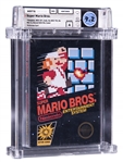 1985 NES Nintendo (USA) "Super Mario Bros." (Early Production) Two Code Hangtab Sealed Video Game - WATA 9.2/A