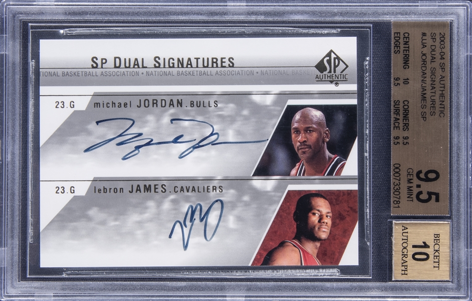 LeBron James & Michael Jordan 2005-06 SP Authentic Sign of the Times Dual  #JJ