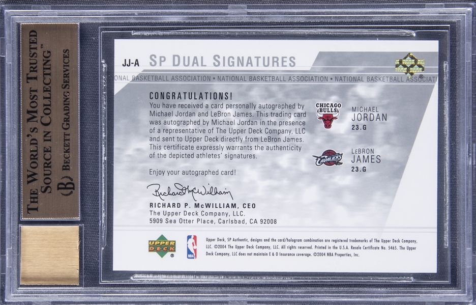 Top Michael Jordan & LeBron James Dual Autograph Cards