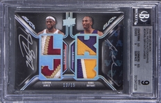 2008-09 UD Black "Dual Patch Autographs" #DPA-BJ LeBron James/Kobe Bryant Dual Signed Game Used Patch Card (#13/15) – BGS MINT 9/BGS 9